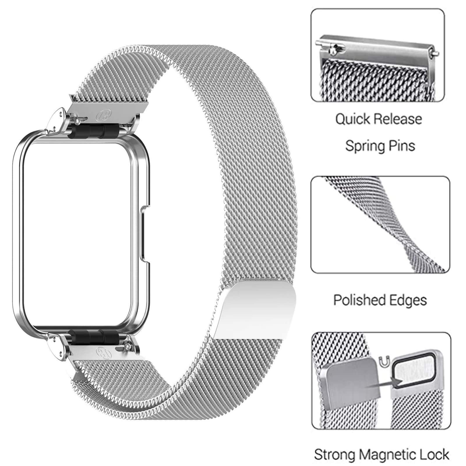 CORREA PARA XIAOMI MI WATCH LITE - PLATA - METALICA