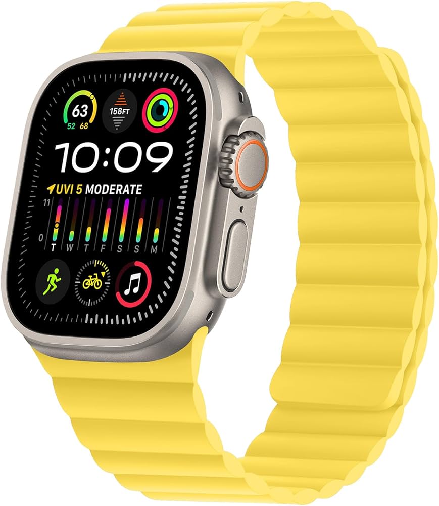 CORREA PARA APPLEWATCH / T500 / T900 - 38MM A 41MM - AMARILLO - SILICON - Imagen 3