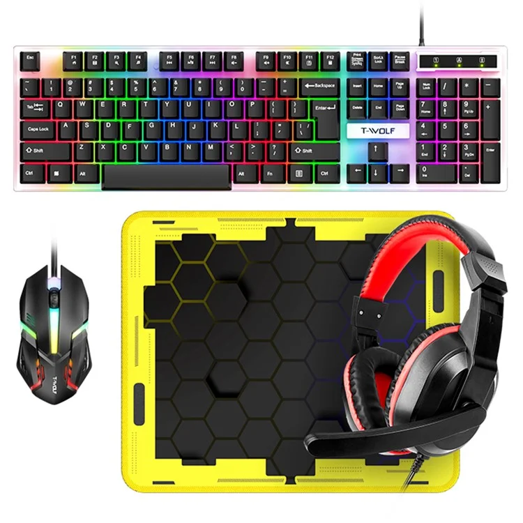 COMBO GAMER T WOLF - TECLADO - MOUSE - AUDIFONOS - MOUSEPAD - Imagen 3