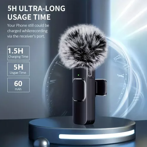 MICROFONO BALITA INALAMBRICO DOBLE CON CORTA VIENTO - TIPO C / IPHONE LIGHTNING - Imagen 4