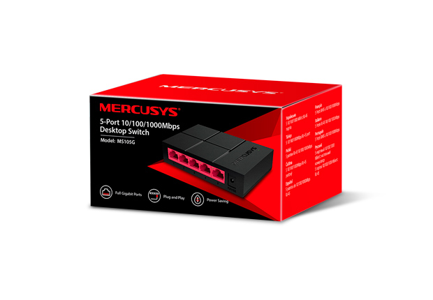 SWITCH ETHERNET MERCUSYS - 5 PUERTOS - GIGABIT - Imagen 2