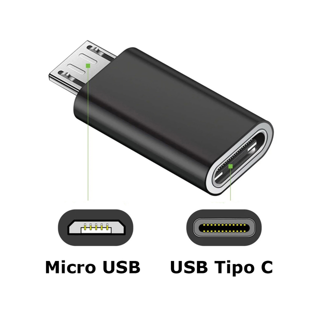 ADAPTADOR TIPO C (M) A MICRO USB (H) - Imagen 2