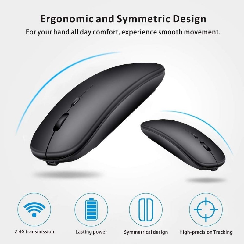 MOUSE INALAMBRICO RECARGABLE - NEGRO - Imagen 5