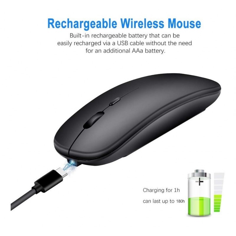 MOUSE INALAMBRICO RECARGABLE - NEGRO - Imagen 6