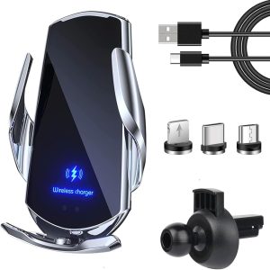 CARGADOR INALAMBRICO Y BASE DE TELEFONO (3 EN 1) PARA CARRO 15 WATTS