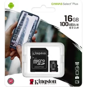 MEMORIA 16GB - MICRO SD CON ADAPTADOR SD - KINGSTON