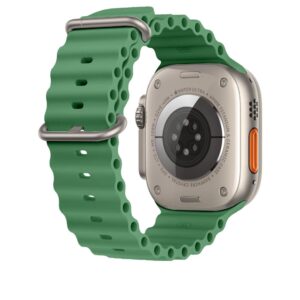 CORREA CORRUGADA PARA APPLEWATCH / T500 / T900 - 42MM A 49MM - SILICON - VERDE