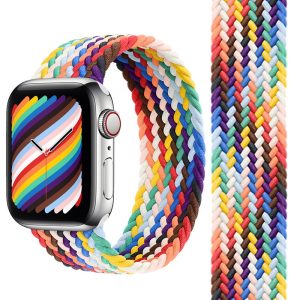 CORREA PARA APPLEWATCH / T500 / T900 - 42MM A 49MM - ARCOIRIS - TELA