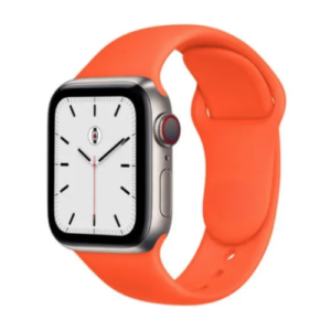 CORREA CORRUGADA PARA APPLEWATCH / T500 / T900 - 42MM A 49MM - SILICON - NARANJA