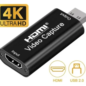 CAPTURADORA DE VIDEO - AUDIO - HDMI A USB - 1080P - HD - 4K - PC - PS4