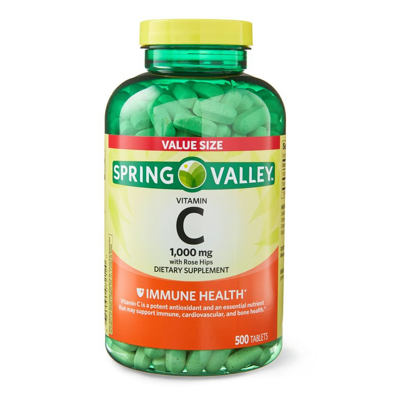 VITAMINA C - 500 TABLETAS - 1000mg - SPRING VALLEY