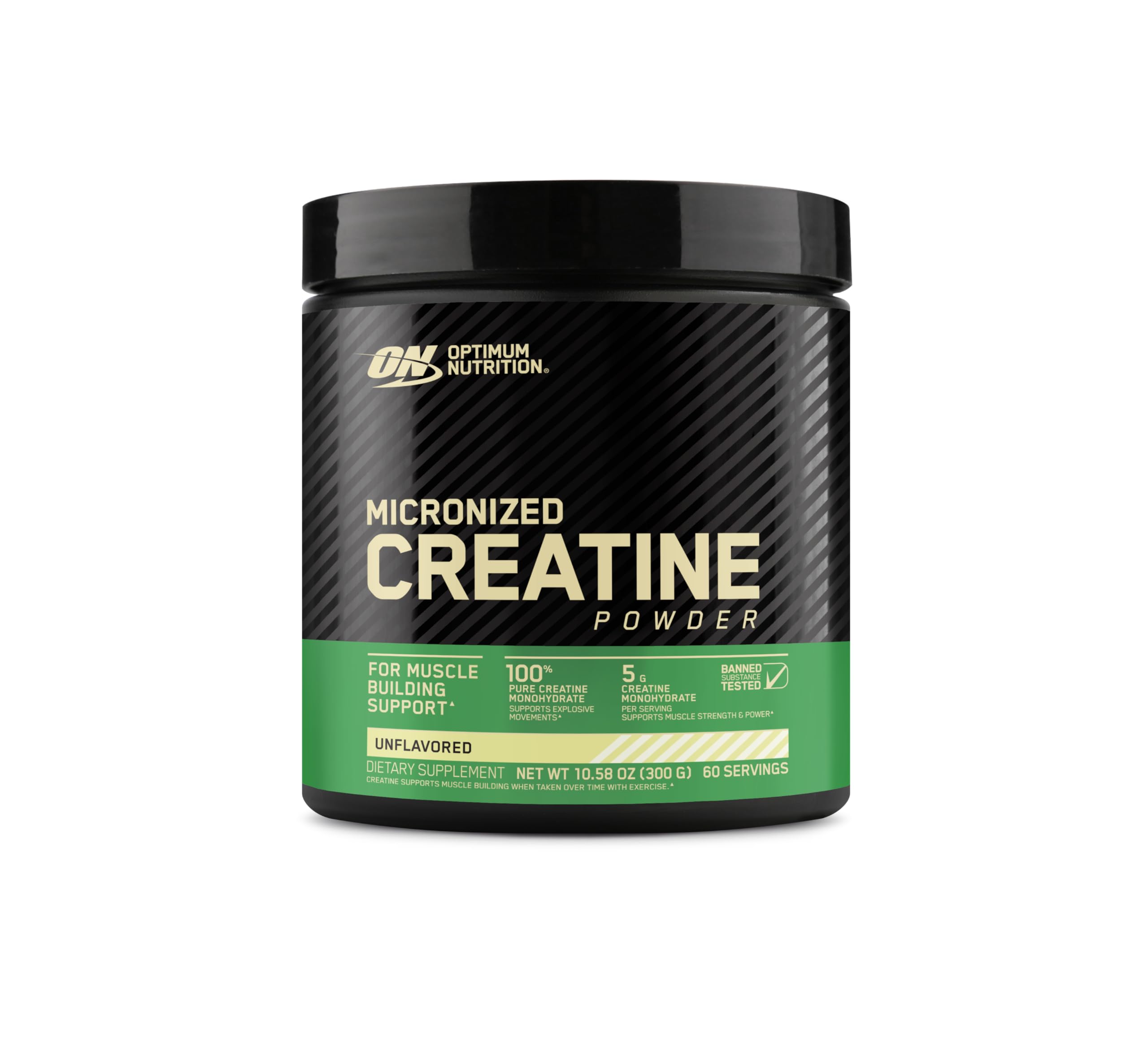 CREATINA MONOHIDRATADA MICRONIZADA - 60 SERVICIOS - 300g - SIN SABOR - OPTIMUM NUTRITION