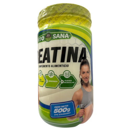 CREATINA MONOHIDRATADA EN POLVO - 100 SERVICIOS - 500g - FITOSANA