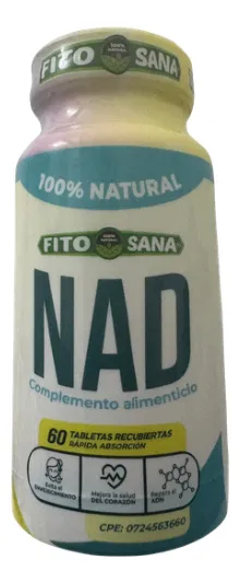 NAD - 60 TABLETAS - 500mg - NICOTINAMIDA ADENIDA DINUCLEOTIDO - FITOSANA