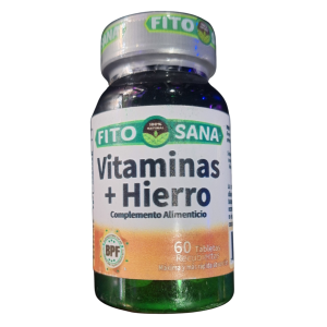 VITAMINAS + HIERRO – 60 TABLETAS - 410mg - FITOSANA