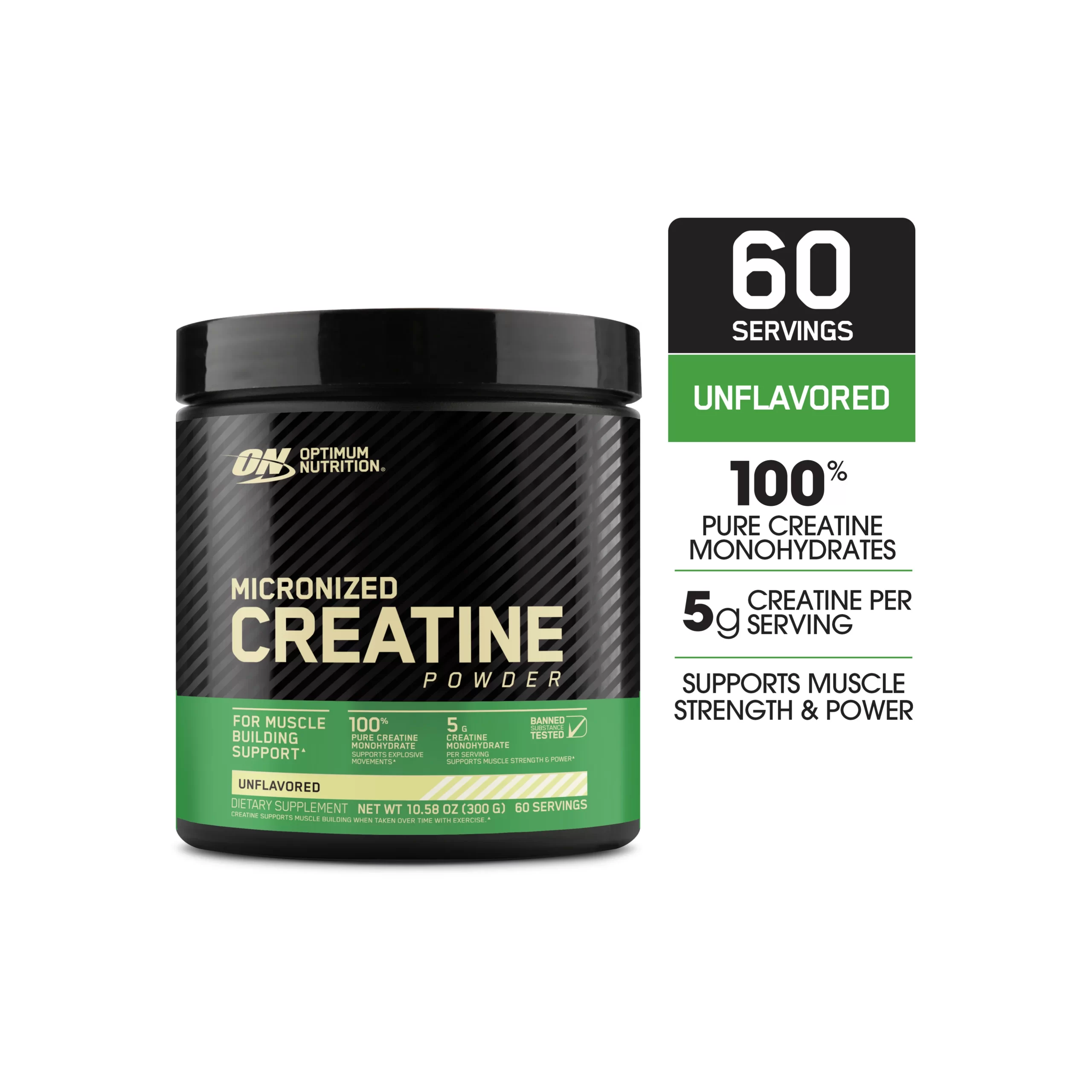 CREATINA MONOHIDRATADA MICRONIZADA - 60 SERVICIOS - 300g - SIN SABOR - OPTIMUM NUTRITION - Imagen 4