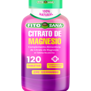 CITRATO DE MAGNESIO - 120 TABLETAS - 400mg - FITOSANA