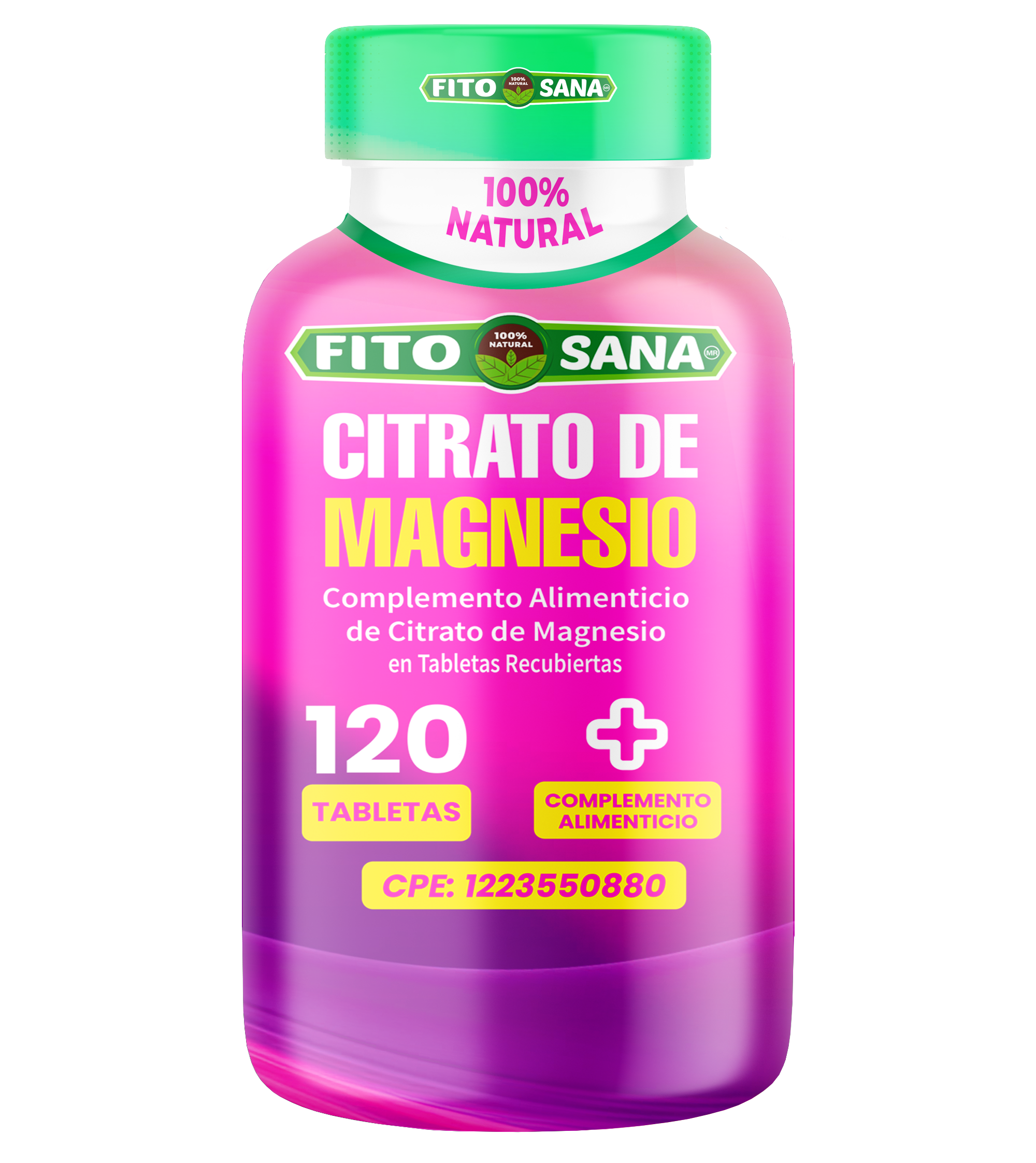 CITRATO DE MAGNESIO - 120 TABLETAS - 400mg - FITOSANA