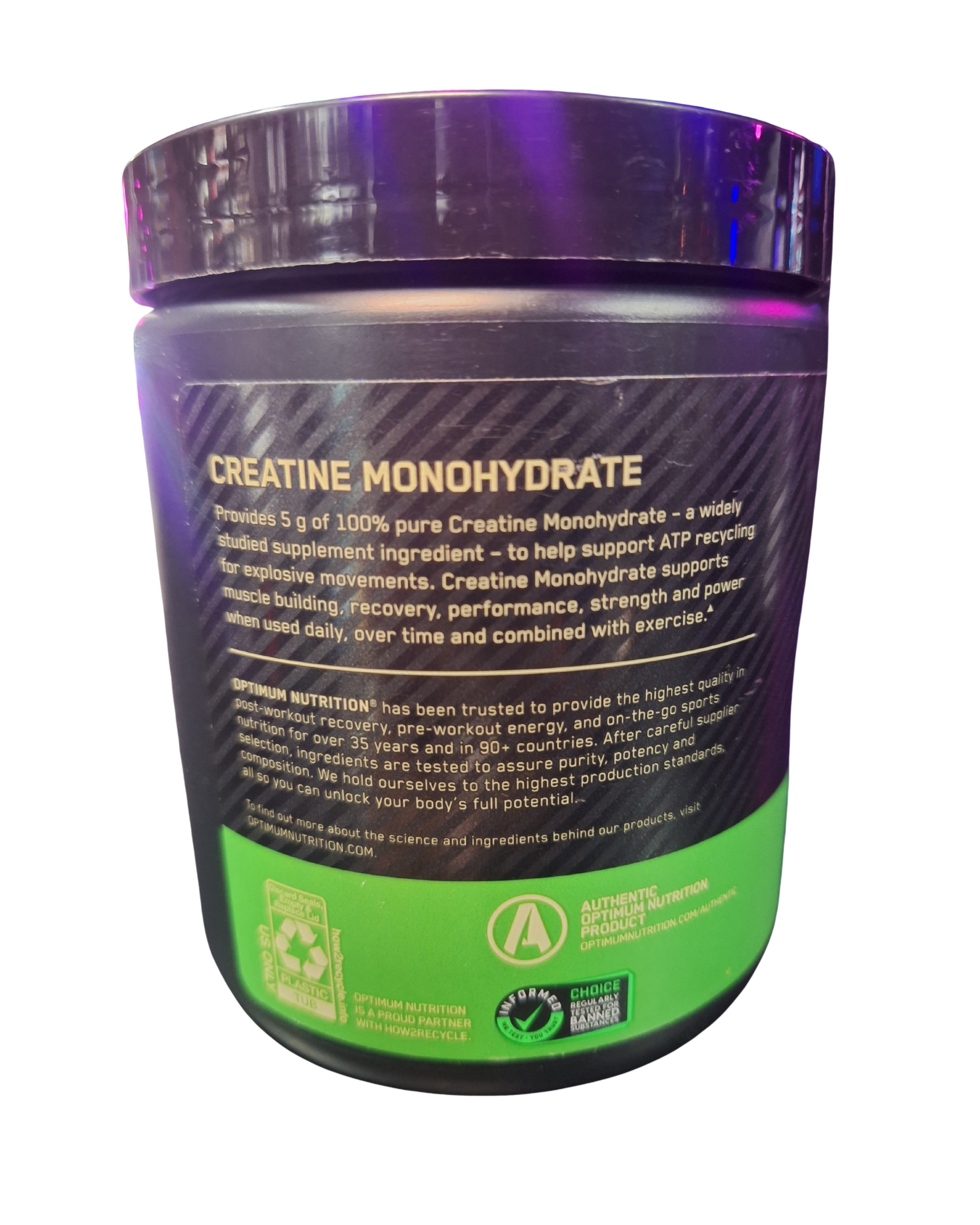 CREATINA MONOHIDRATADA MICRONIZADA - 60 SERVICIOS - 300g - SIN SABOR - OPTIMUM NUTRITION - Imagen 3