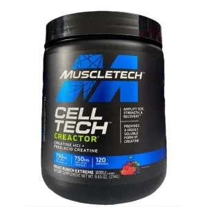 CREATINA CELL TECH CREATOR - 120 SERVICIOS - 274g - SABOR FRUIT PONCH EXTREME - MUSCLETECH