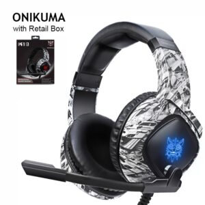AUDIFONOS GAMER ONIKUMA K19 - CAMUFLADOS - RGB - 3.5MM - LUZ LED