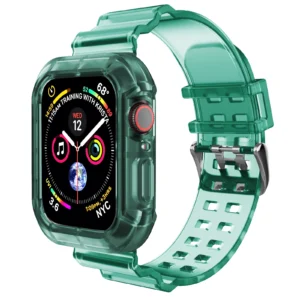 CORREA Y PROTECTOR PARA APPLEWATCH / T500 / T900 - 2 EN 1 - 42MM A 45MM - VERDE