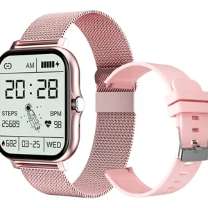 SMARTWATCH LIGE - ROSADO - 2 CORREAS - METALICA Y SILICON - BLUETOOTH