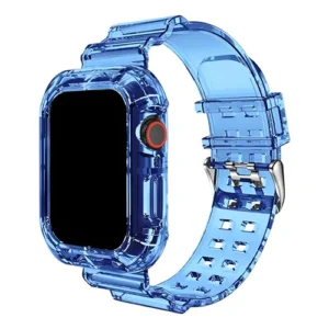 CORREA Y PROTECTOR PARA APPLEWATCH / T500 / T900 - 2 EN 1 - 42MM A 45MM - AZUL