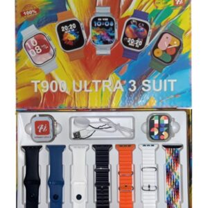 SMARTWATCH - 7 CORREAS T900 ULTRA 3 SUIT - RITMO CARDIACO - CONTADOR DE PASOS - BLUETOOH - APP FITPRO