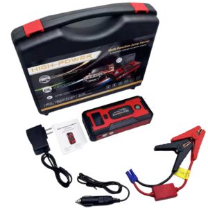 ARRANCADOR DE BATERIAS 12 VOLTIOS - POWERBANK MULTIFUNCIONAL - MOTO - CARRO - 4 PUERTOS USB - LUCES DE EMERGENCIA