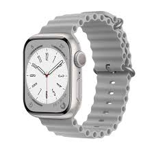 CORREA CORRUGADA PARA APPLEWATCH / T500 / T900 - 42MM A 49MM - SILICON - GRIS