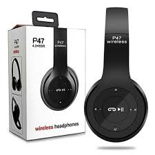 AUDIFONOS BLUETOOTH - P47 - NEGRO - INALAMBRICOS