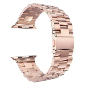 CORREA PARA APPLEWATCH / T500 / T900 - 42MM A 49MM - ROSA GOLD - METALICA - STYLISH