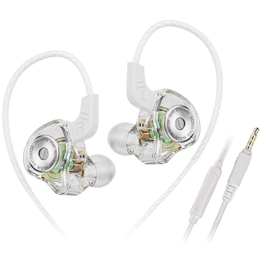 AURICULARES DE CABLE GAMER QKZ AK6 - CONEXION AUXILIAR - BLANCO - Imagen 2