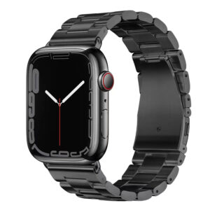 CORREA PARA APPLEWATCH / T500 / T900 - 42MM A 49MM - NEGRA - METALICA