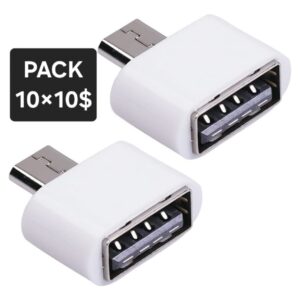 PACK 10 ADAPTADORES MICRO USB (M) A USB (H)