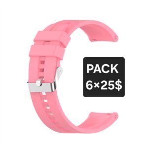 PACK DE 6 CORREAS 20MM - ROSADO - SILICON