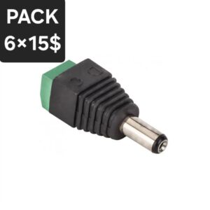 PACK DE 6 CONECTORES DE CORRIENTE - MINI UPS- MACHO - 5.5MM