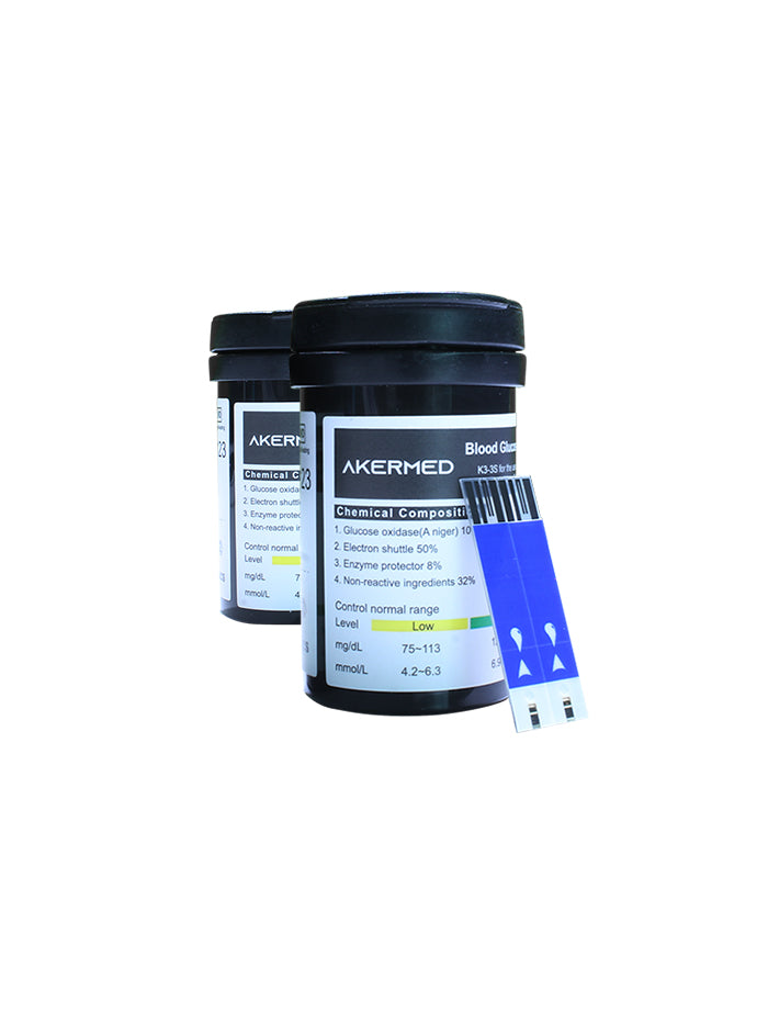 TIRAS REACTIVAS - GLUCOMETRO - AKERMED - 25 PIEZAS