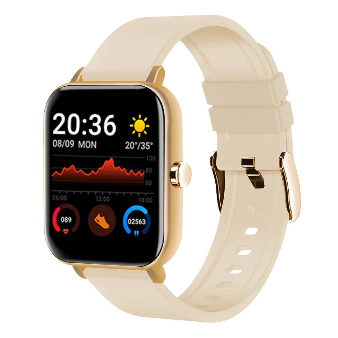 SMARTWATCH LIGE - DORADO - 2 CORREAS - METALICA Y SILICON - BLUETOOTH - Imagen 2