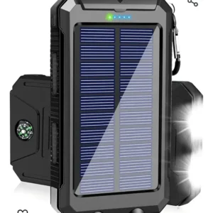 POWERBANK 20.000 MAH - PANEL SOLAR - BRUJULA - 2 PUERTOS USB - LINTERNA