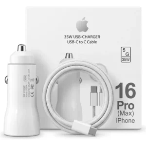 CARGADOR DE IPHONE PARA CARRO – 35 WATTS CON CABLE TIPO C/C