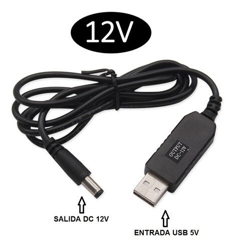 CABLE CONVERTIDOR USB 5V A 12V - ROUTER - MODEM - POWERBANK