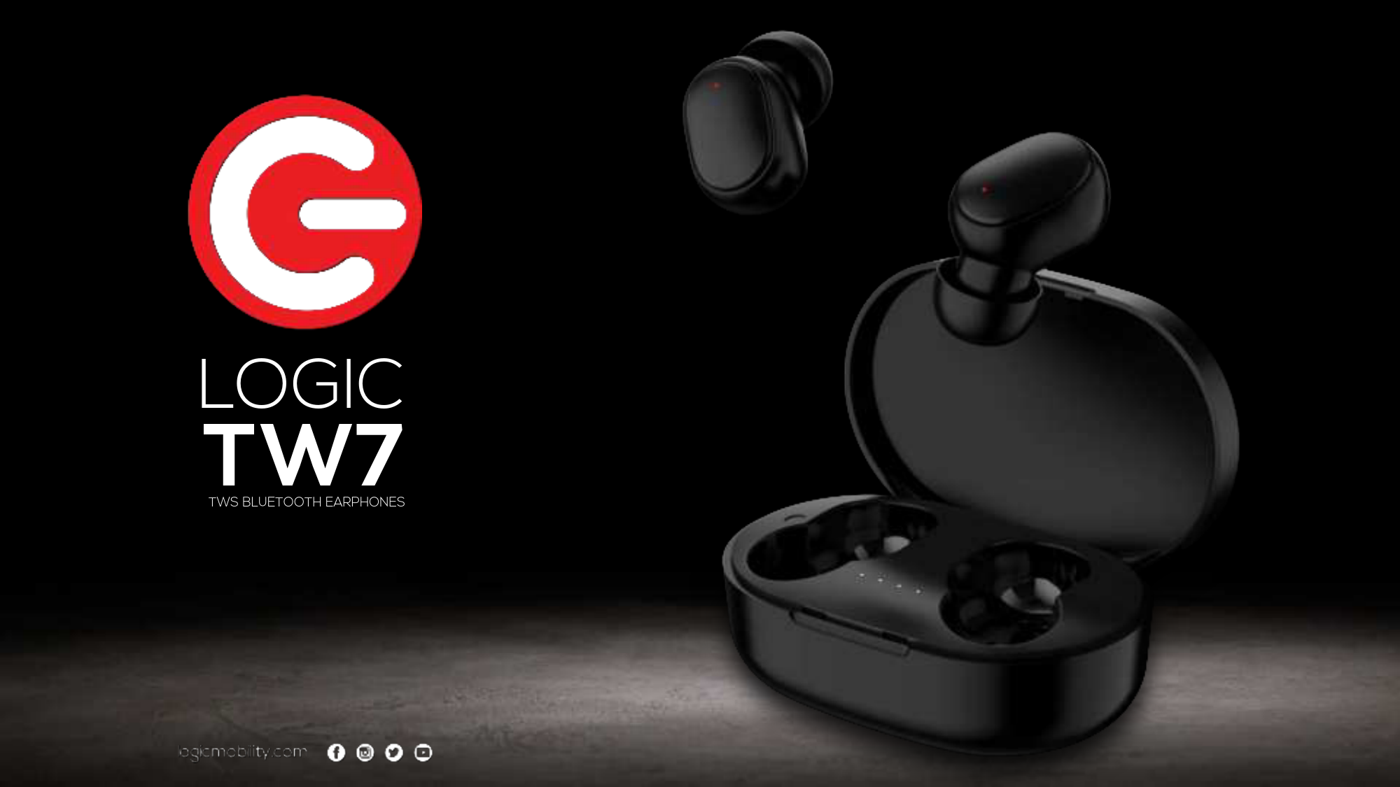 AURICULARES LOGIC TW7 - BLUETOOTH - NEGRO - Imagen 2