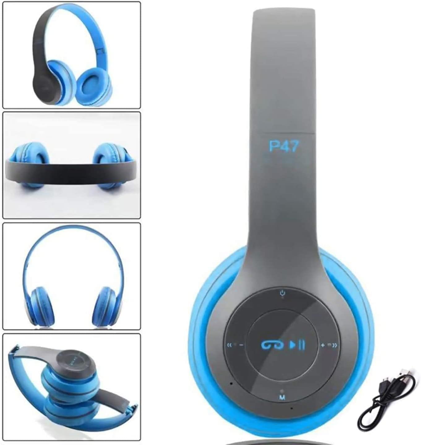AUDIFONOS BLUETOOTH - P47 - AZUL- INALAMBRICOS - Imagen 4