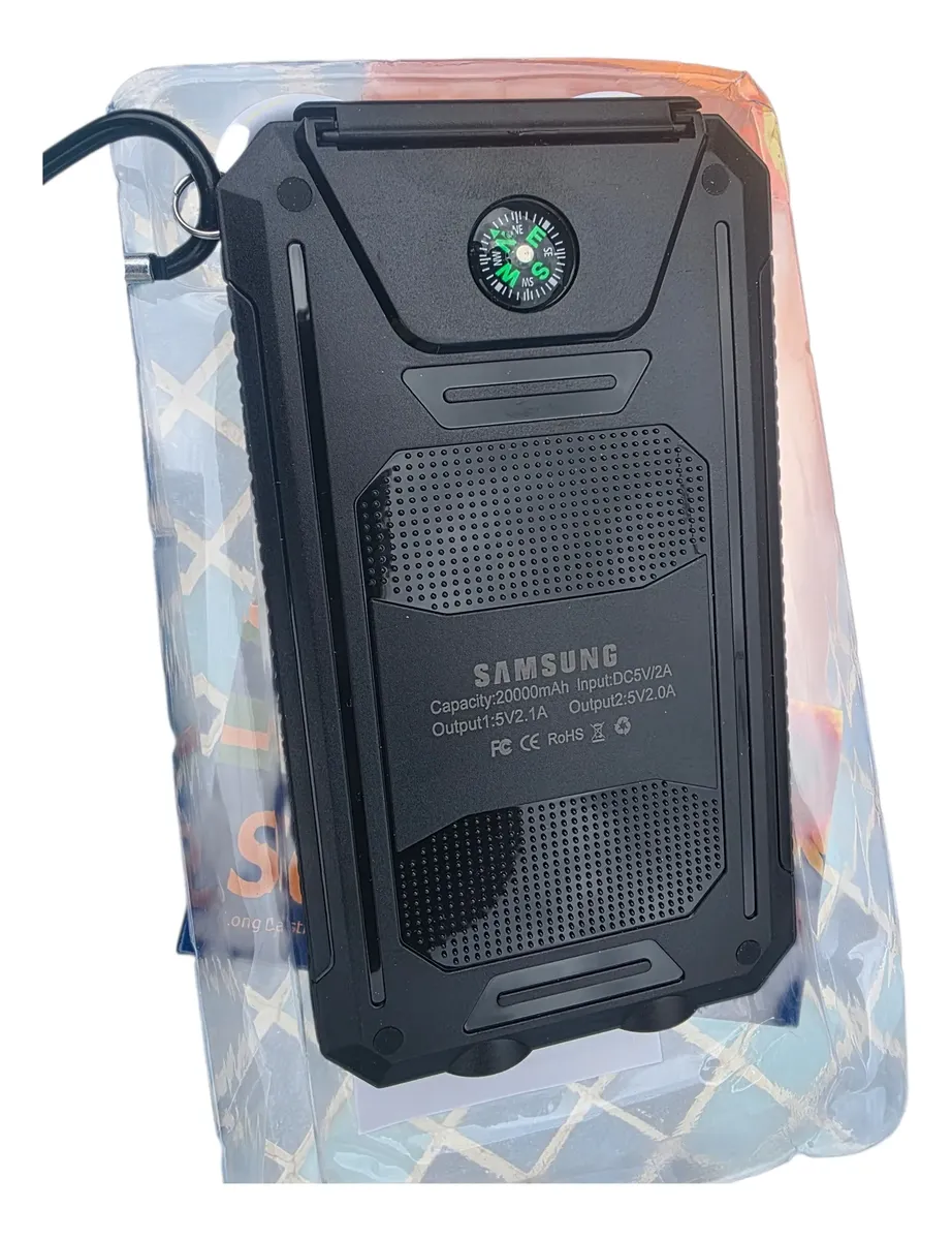 POWERBANK 20.000 MAH - PANEL SOLAR - BRUJULA - 2 PUERTOS USB - LINTERNA - Imagen 4