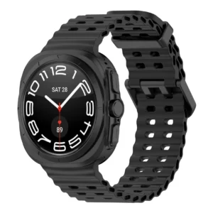 CORREA CORRUGADA PARA SAMSUNG WATCH ULTRA - 47MM - SILICON - NEGRA