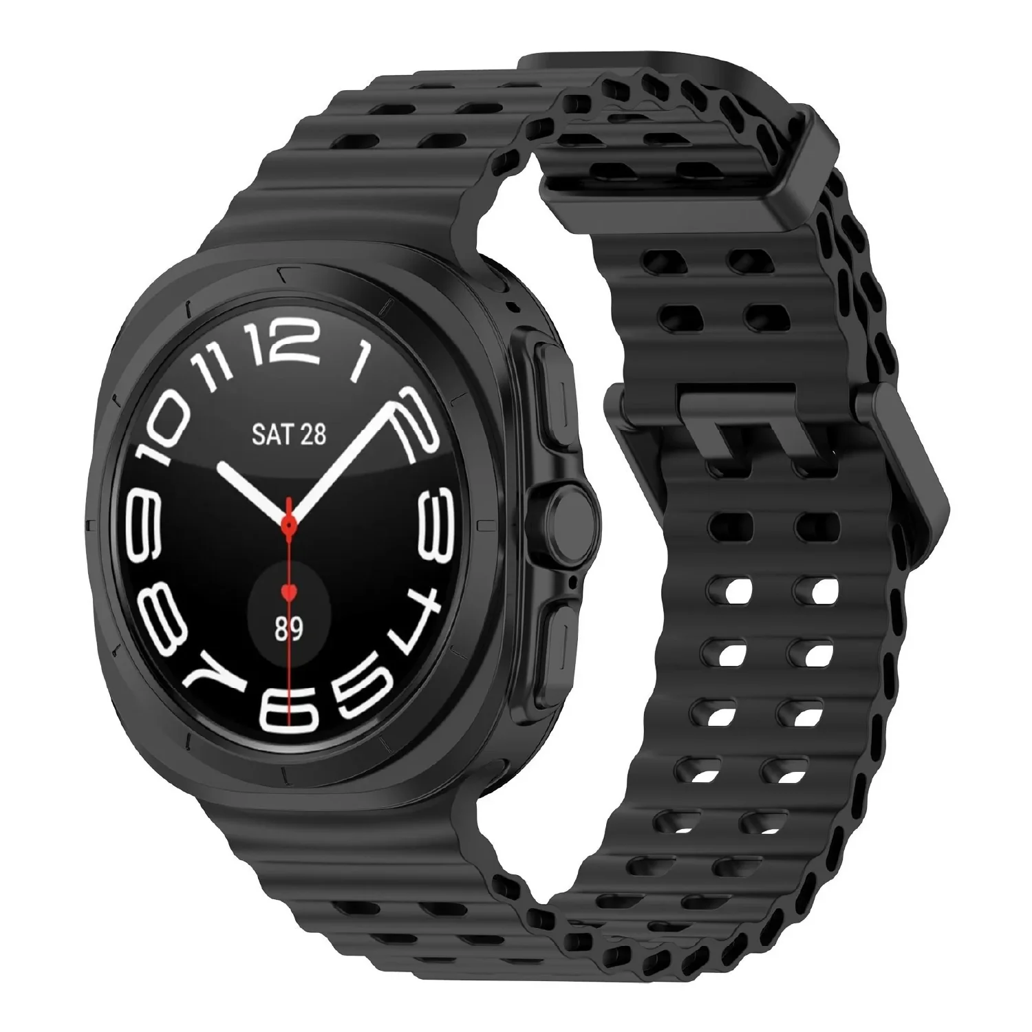 CORREA CORRUGADA PARA SAMSUNG WATCH ULTRA - 47MM - SILICON - NEGRA