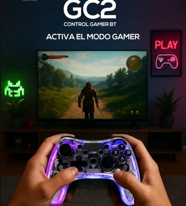 CONTROL GAMER LOGIC GC2 - STEAM - SWITCH - PS3 - PS4 - PC - APPLE - ANDROID - INALAMBRICO - ORIGINAL - BLUETOOTH - Imagen 5