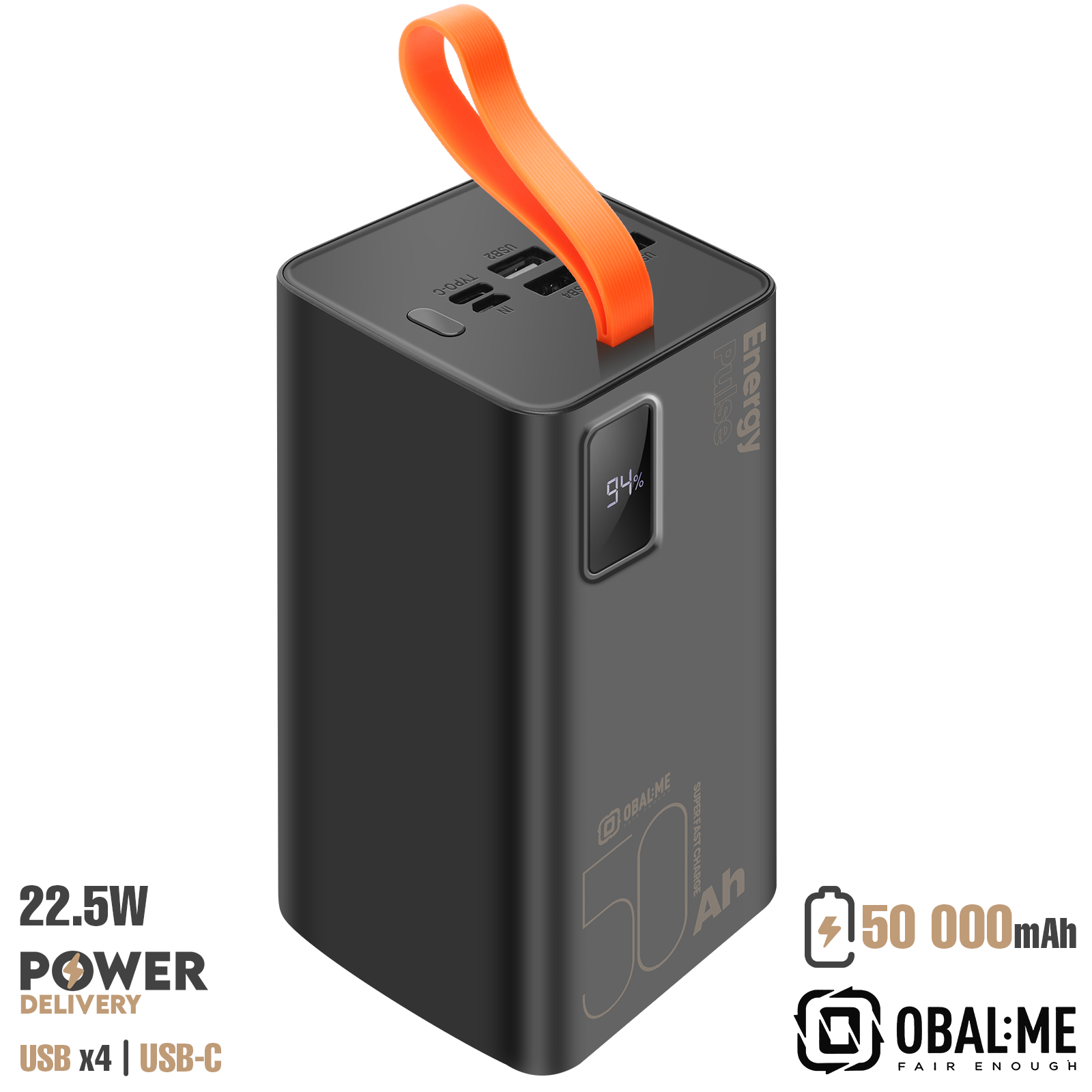 POWERBANK 50.000 MAH - 4 PUERTOS USB - INCLUYE CABLE DE CARGA - CARGA RAPIDA - Imagen 2
